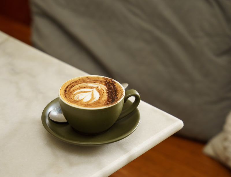 Cappuccino with advanced latte art