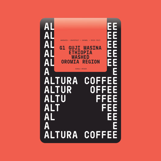 Altura Coffee Ethiopia Guji Masina G1 washed single origin coffee label