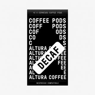 Altura Coffee decaf coffee pods, box of 10 Nespresso compatible recyclable aluminium espresso pods