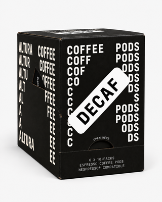 Altura Coffee decaf coffee pods, carton of 6 x 10-packs of Nespresso compatible espresso pods
