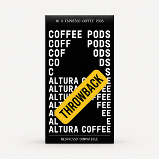 Altura Coffee Throwback dark roast coffee pods, box of 10 Nespresso compatible espresso pods